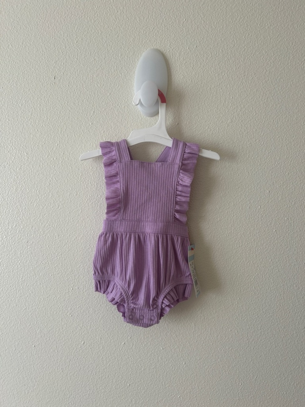 Cat & Jack Lavender Ribbed Ruffle One-Piece Bodysuit